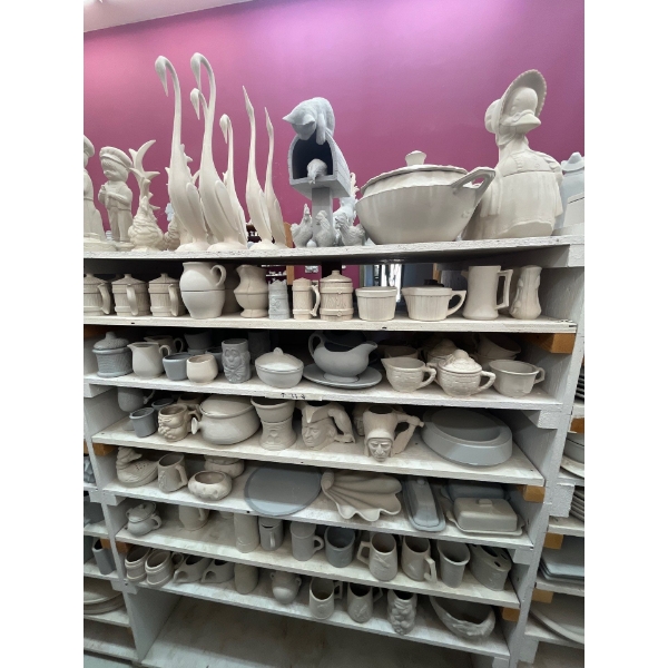  ceramic greenware all contents on shelf