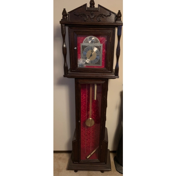 Tempest Fugit Mahogany Grandfather Clock - Westminster Chime Pendalom 6Ft