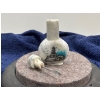 Image 1 : Hand Painted Stone Snuff Bottle with Spoon 2.5H 