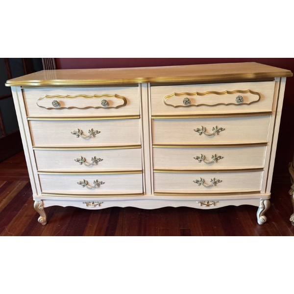 French Provincial Style Wooden Gilded Dresser - 50W, 16D, 33T
