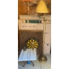 Image 1 : Dart Board On Cork Board, Vintage Lamp & Neat Marble & Brass Mini Table