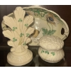 Image 2 : RARE Vintage Belleek Ireland Porcelain Triple Flower Vase 8" w/ Trinket Box & More