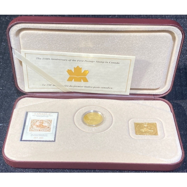 2001 150th Anniversary of Canada's First Postage Stamp Set 92.5% Silver 5.35 Grams