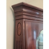 Image 3 : Cherry Oak Corner Curio Cabinet with Glass Shelves and Lighting