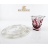 Image 1 : Vintage Federal Glass Cake Plate 11''INCHES , Val Saint Lambert Crystal Vase 6''INCHES HEIGHT