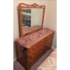 Image 4 : Solid Maple Dressing Table w/ Mirror & Matching Bed Frame - Double Size