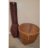 Image 1 : Woven Tall Vase 35 T and Woven Round Planter 19" Diameter, 15 T