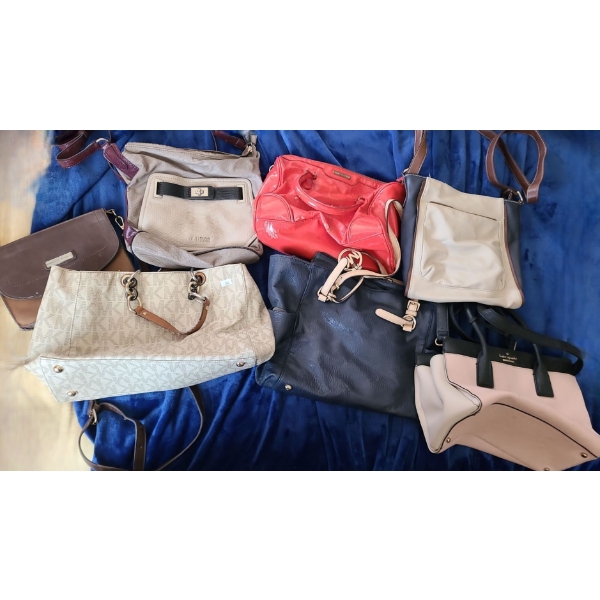 Assortment of Purses Including: Guess, Michael Kors, Kate Spade and More!