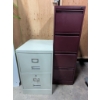 Image 3 : Two Metal Filing Cabinets: One 4-Drawer Burgundy and One 2-Drawer Gray