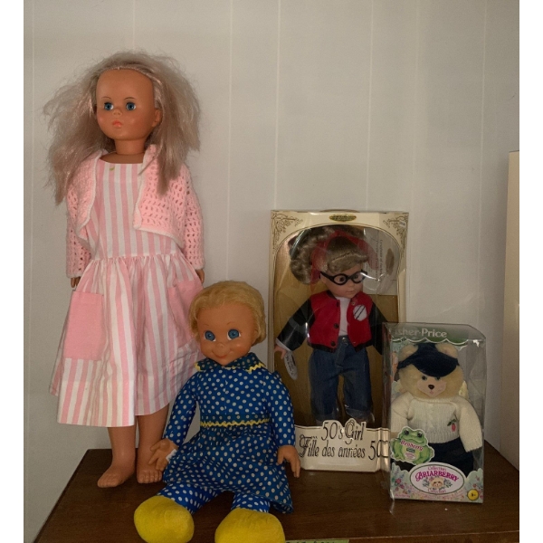 Vintage Dolls - Tall Girl is 31T, Little Boy, 50s Girl, Fisher Price Benberry Briarberry 