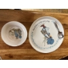 Image 3 : Holly Hobby Set Plate Bowl & Spoon With Wicker Basket 