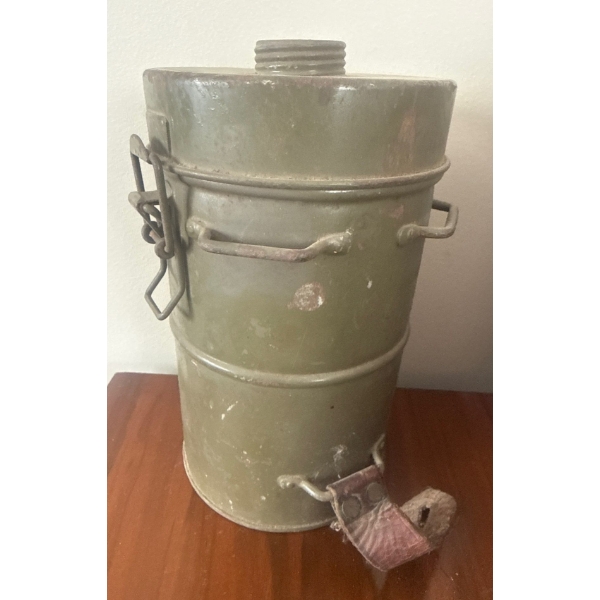 WWII German Military Gas Mask Canister w/ Wz.32 Gas Mask 