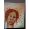 Image 1 : Lauri Ansell - Crazy Hair Girl - Oil On Canvass Board 16 x 20