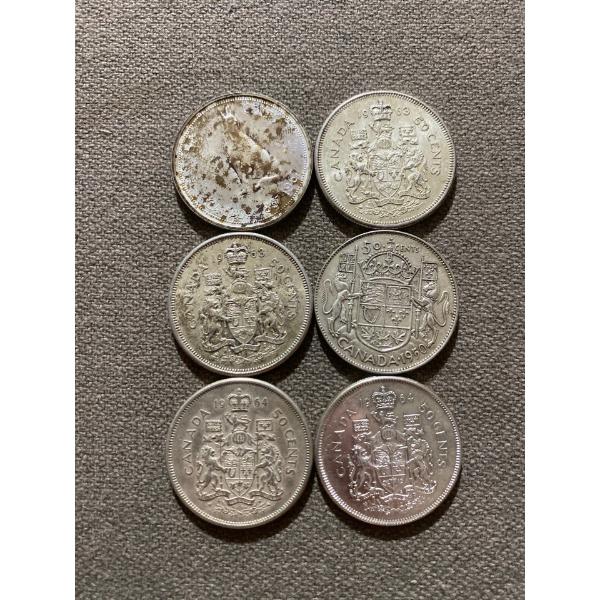 Canadian 50-cent Pieces 11.66 g Silver (.800)