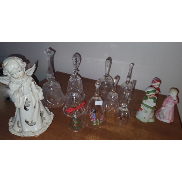 Collection of Bells, Angel Figurine, Resin Bear Statue and Assorted Holiday Decor