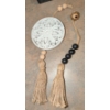 Image 2 : Silver Polystone Decorative Hands Sculptures 11"Tall  w/ Tasselled Jute Decor 