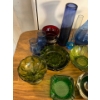 Image 2 : Collection of Colored Glass Vases, Bowls, and Ashtrays