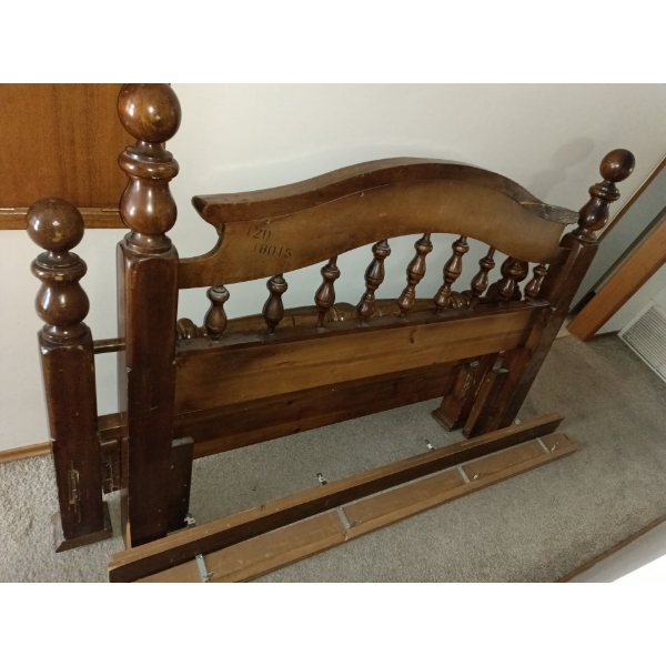 Vintage Queen Size Solid Wood Bed Frame (NO Mattress!)