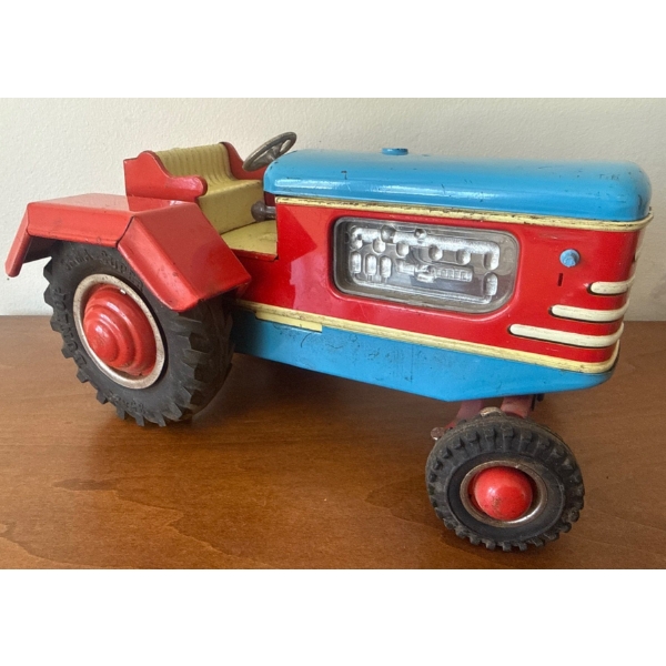Vintage GAMA 800E/10 Tinplate Tractor 15.75"Long - 1950s W.Germany 