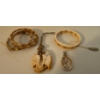 Assortment Of Carved Bone Collectables - Braclets Jewelry & More