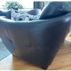 Image 3 : Black Loveseat w/ Cushions - 66W, 37D, 35T 