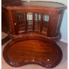 Image 4 : Vintage Regency Style Mahogany Kidney Shaped Mini Bar w/ Removable Tray 29x15x30