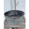 Image 1 : Galvanized Metal Tub with Circular Patterned Base and Carry Handles