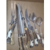 Image 4 : Flint Wooden Knifeblock, Assorted Stag Horn Knives and Utensils as Shown