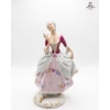 Image 3 :  Vintage Royal Dux Porcelain Figurine Depicting An 18th-Century Lady Holding A Fan 8''INCHES HEIGHT.