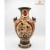 Image 2 :  Japanese Imari Porcelain Vase, Vibrant Color Palette Of Orange-Red Cobalt Blue And Gold Accents 