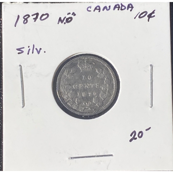1870 Canadian Dime 92.5% Silver 2.33 Grams Each