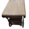 Image 5 : Wooden Drop Leaf Tea Cart with Drawer and Wheels