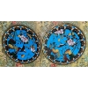Antique Japanese Polychrome Cloisonne Enameled Pair Of Plates