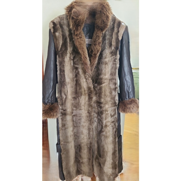 Vintage Women's Leduc Fur Coat  w/ Leather 