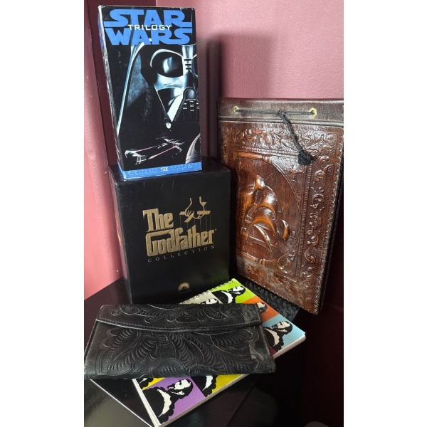 Vintage Entertainment Pack - Intricate Carved Leather Star Wars Trilogy & The Godfather Collection