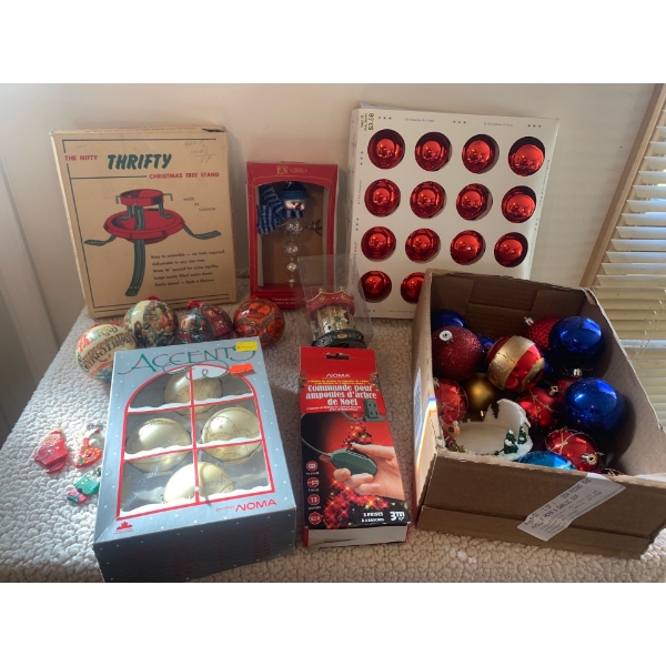 Vintage Christmas Lot, Features Collectable Glass Made in USA, Germany, Poland Christmas Bulbs