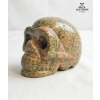 Image 2 : Hand-Carved Unakite Crystal Skull 3 IN T