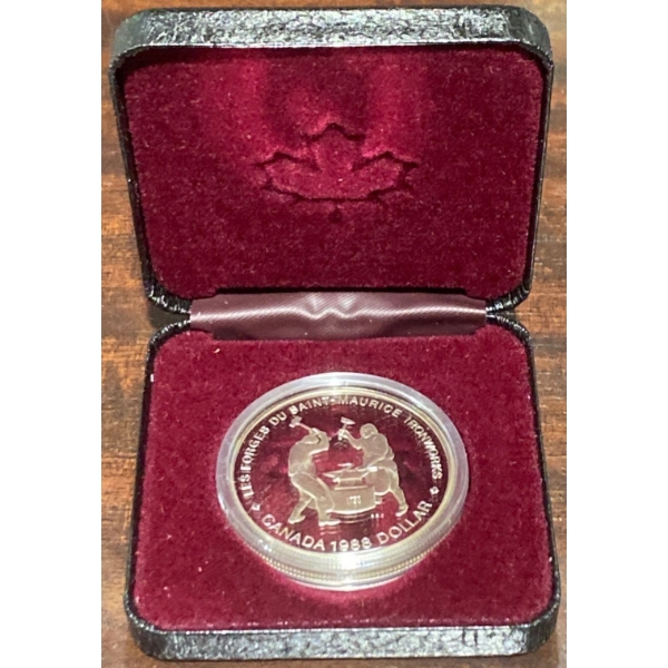 1988 Iron Works of Saint-Maurice Proof Dollar 50% Silver 23.33 Grams