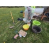 Image 4 : Assorted gardening tools, buckets and silk tree