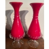 Image 1 : Maraschino Cherry Mouth Blown Vase Duo 11T 