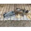 Image 1 : Antique Tool Box With Some Great Antique Tools & Vintage Toy Horse Wagon L20"