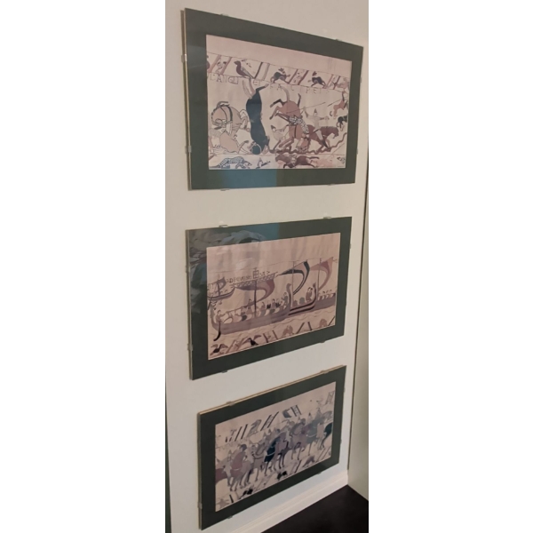 Framed Sections Of Bayeux Tapestry - 11th Century Embroidered Cloth Norman Conquest Of England