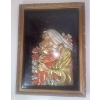 Image 1 : Holy Mother & Child Metallic Textured Shadow Box Art 19x24