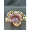 Carnival Glass Bowl Pierced Rim 5.5 W