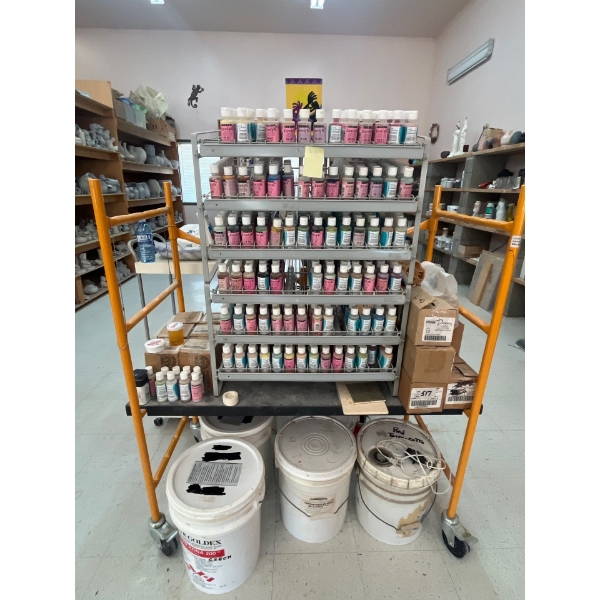 concept under glazed, pottery paints, and 500 pound load capacity scaffolding