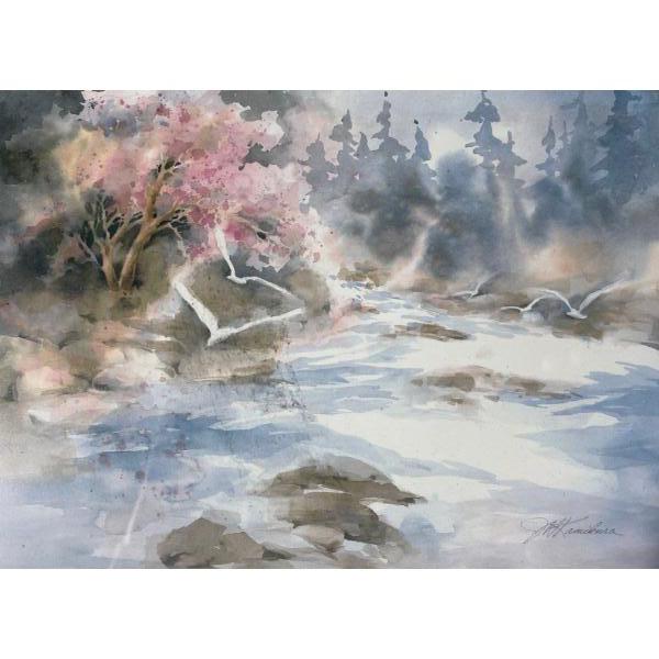 Towards The Sea Print by Joyce Kamikura (10.75" x 7.75" Before Frame)