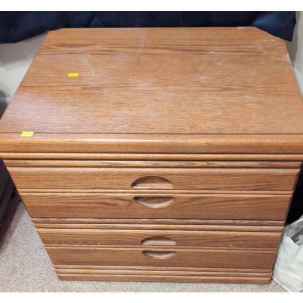 2 Wooden Bedside Tables AND Lamp, Other Contents NOT Included - 24W, 18D, 21T 