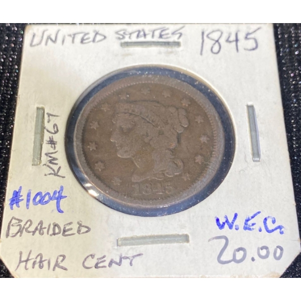 1845 American Braided Hair Penny