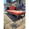 Image 3 : Patio Couch with Cushions 89" Wide x 33" Depth x 30" Tall, Side Bench 30" High, 