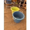 beach buckets 2 one blue one green good for toys 23" d x 17" H